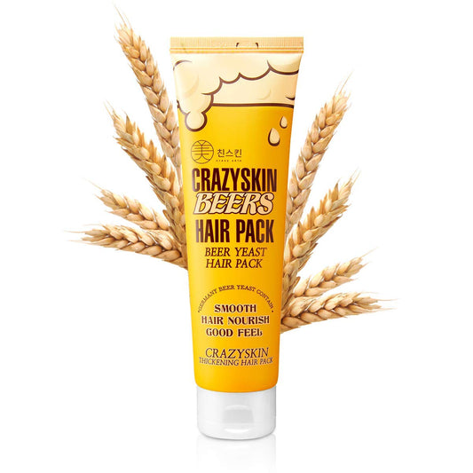 [CRAZYSKIN] Hair Treatment Mask - pH5.5 Beer Yeast, Protein, Keratin, Argan Oil, Collagen - Repairs Dry, Damaged or Color Treated Hair 6.77oz(200ml)