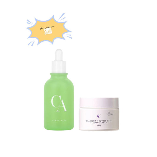 [CRAZYSKIN] Sensitive Skin Bundle - K-beauty with Centella Cica Ampoule, Night Cream, for Sensitive Skin Care