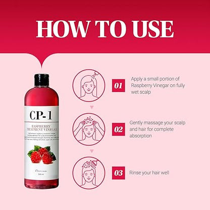 CP-1 Esthetic House - Enjuague capilar con vinagre y frambuesa para el cuero cabelludo (500 ml)