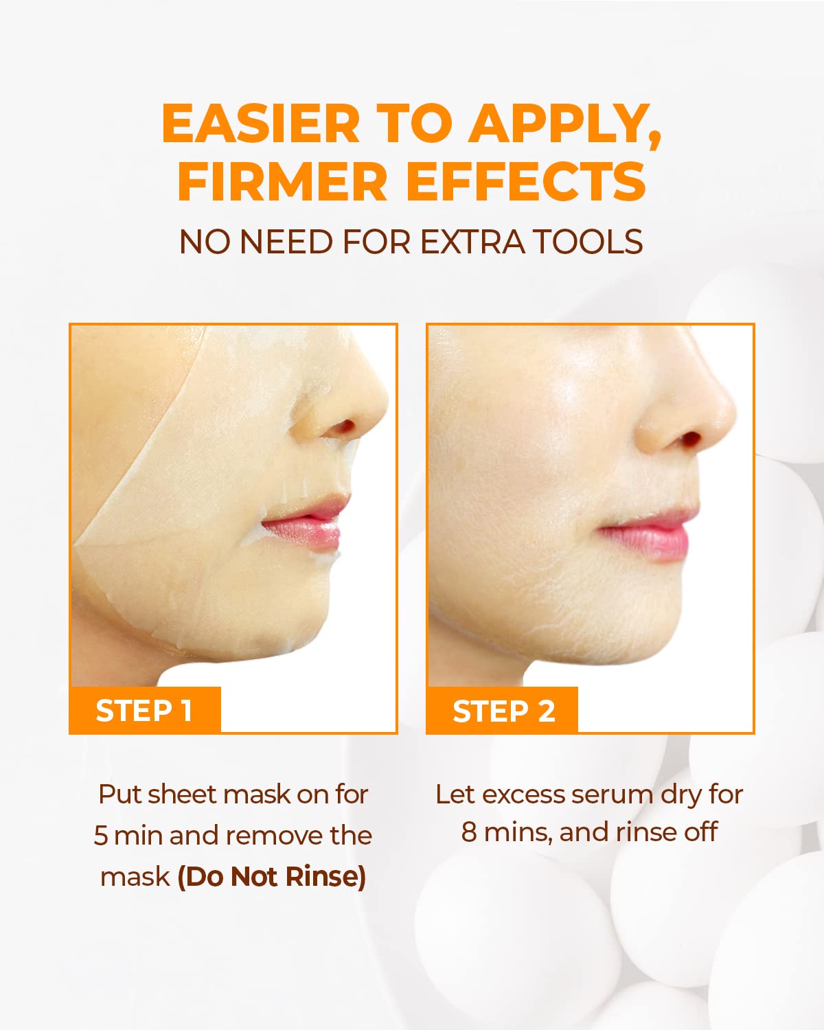 [CRAZY SKIN] Perfect Facial Mask 5PCS - Wash Off Mask Pack, Lifting V-Line Slim Face Mask, 2 Step Care for Aging Skin (Face Mask + Tightening Eye Cream)