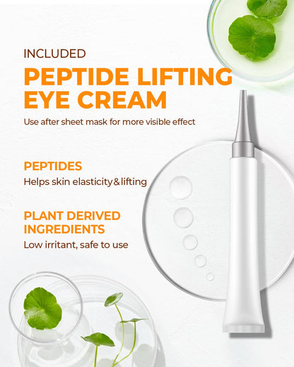 [CRAZY SKIN] Perfect Facial Mask 5PCS - Wash Off Mask Pack, Lifting V-Line Slim Face Mask, 2 Step Care for Aging Skin (Face Mask + Tightening Eye Cream)