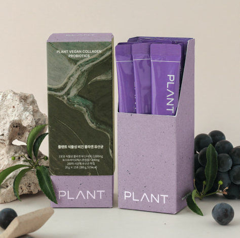 PLANT Vegan Collagen Jelly Stick: Probiotics & Gut Health - Red Grape - Pack of 15