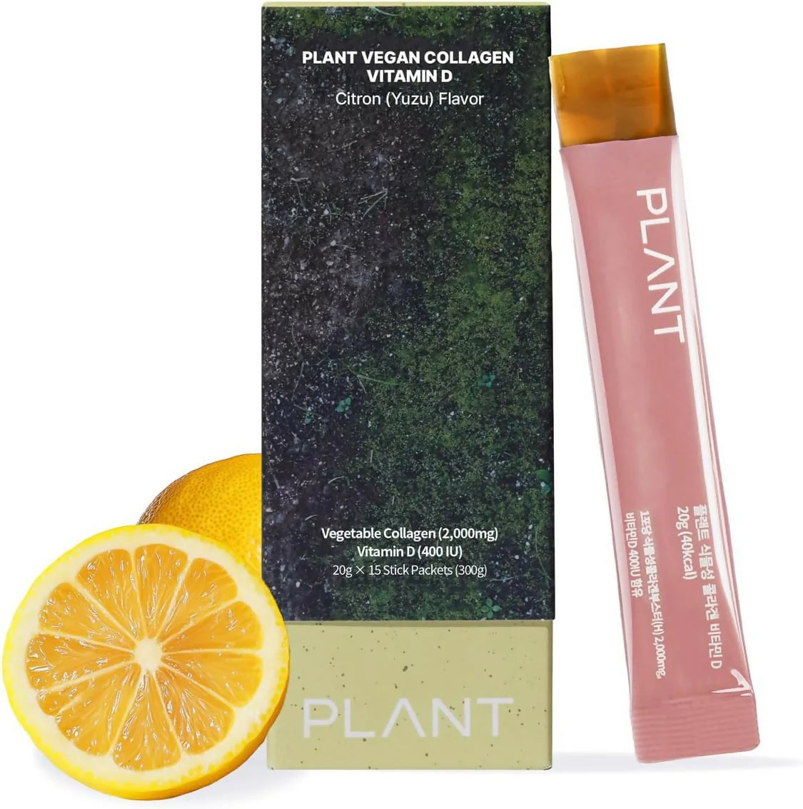 PLANT Vegan Collagen Jelly Stick: Vitamin D3 & Prebiotics - Yuzu Citrus - Pack of 15